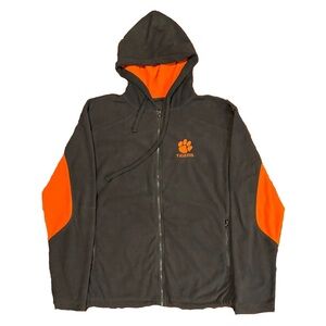 Clemson University fleece  Gray and Orange Hooded Jacket L